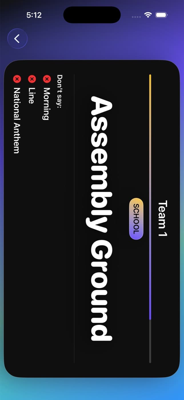 Wetin Be Dis active gameplay card screen